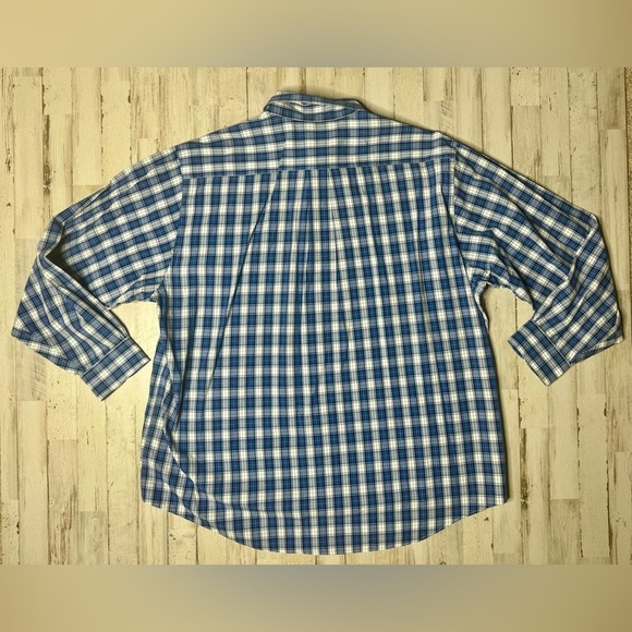 Brooks Brothers Madison Fit  Stretch Button Down Shirt Mens XL Plaid Blue - Picture 11 of 13